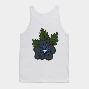 Single moody wild pansy cartoon flower illustration Tank Top